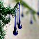 Dark Blue Glass Chandelier Drop Ornaments - Christmas Tree Ornaments - Set of 20